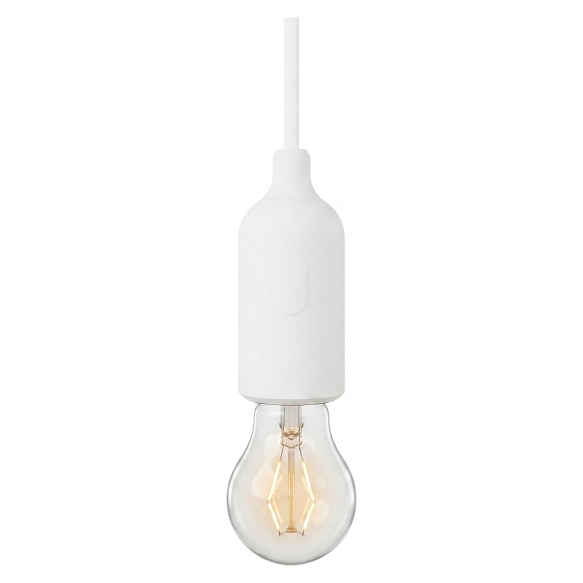 Portalámparas E27 de silicona con interruptor — Blanco