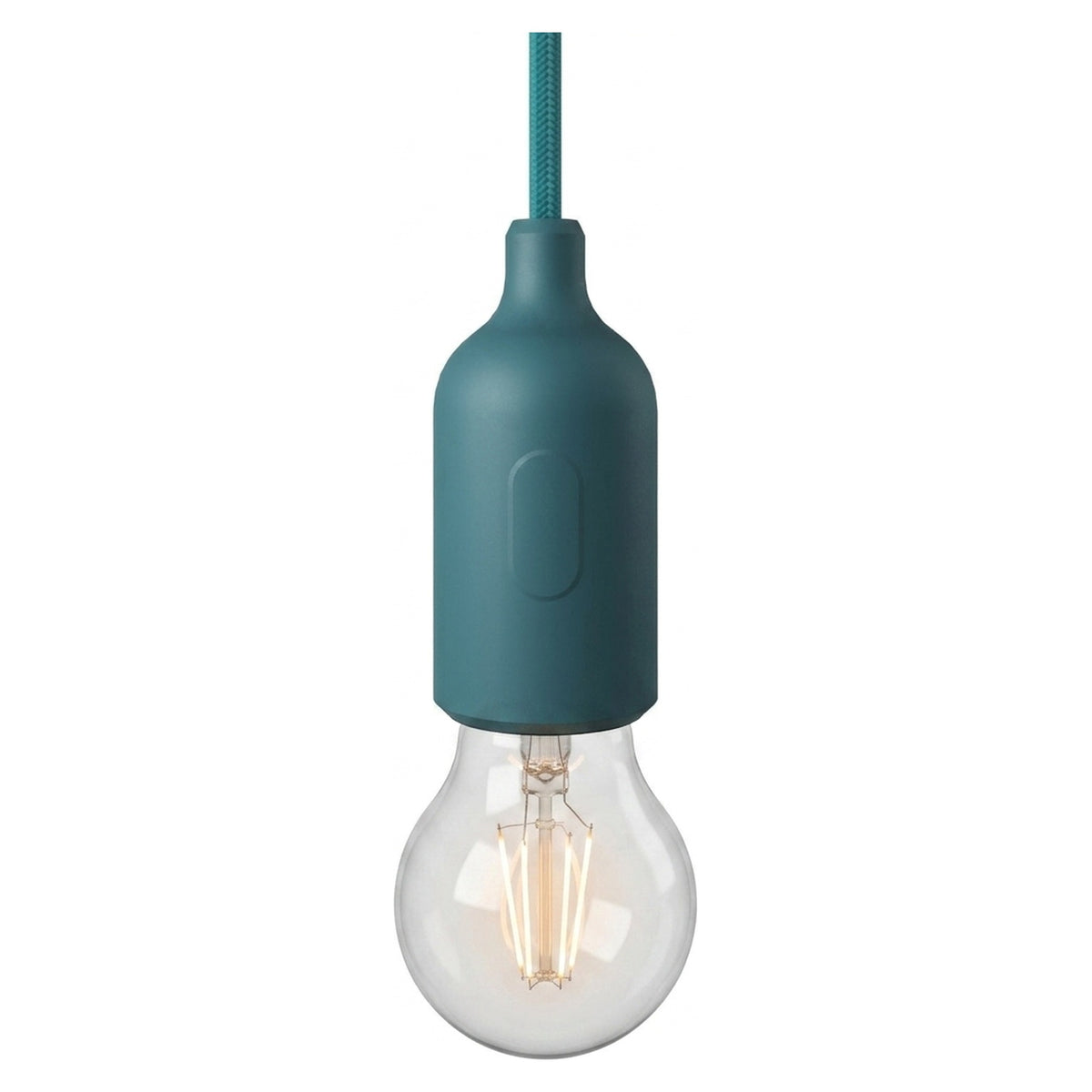 Portalámparas E27 de silicona con interruptor — Azul petróleo