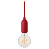 Portalámparas E27 de silicona con interruptor — Rojo