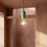 Portalámparas E27 de silicona con interruptor — Verde prado