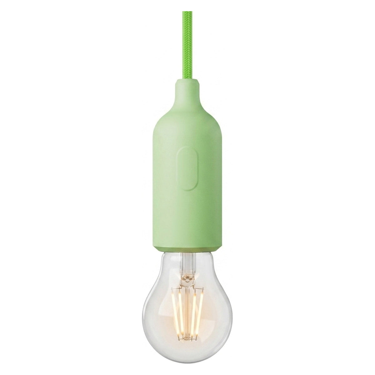 Portalámparas E27 de silicona con interruptor — Verde prado