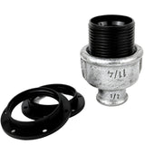 Kit portalámparas E27 de baquelita sobre racor 1/2'' (15x21mm) hembra de hierro fundido galvanizado