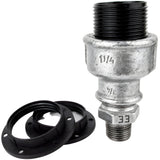 Kit portalámparas E27 de baquelita sobre racor 1/2'' (15x21mm) macho de hierro fundido galvanizado