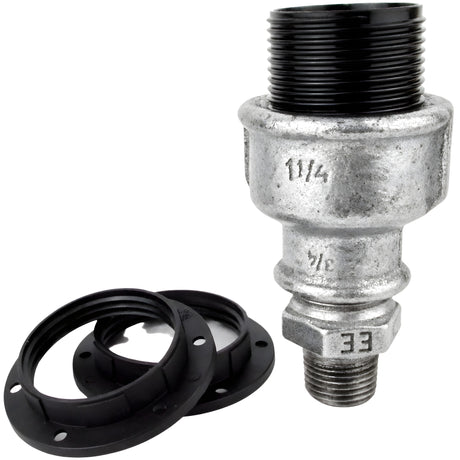 Kit portalámparas E27 de baquelita sobre racor 1/2'' (15x21mm) macho de hierro fundido galvanizado