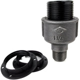 Kit portalámparas E27 de baquelita sobre racor 1/2'' (15x21mm) macho de hierro fundido negro económico