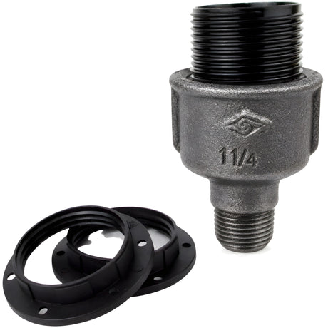 Kit portalámparas E27 de baquelita sobre racor 1/2'' (15x21mm) macho de hierro fundido negro económico