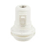 Portalámparas E27 termoplástico doble anillo e interruptor — Blanco