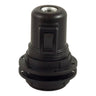 Portalámparas E27 termoplástico doble anillo e interruptor — Negro