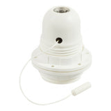 Portalámparas E27 termoplástico doble anillo y tirador — Blanco