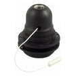 Portalámparas E27 termoplástico doble anillo y tirador — Negro