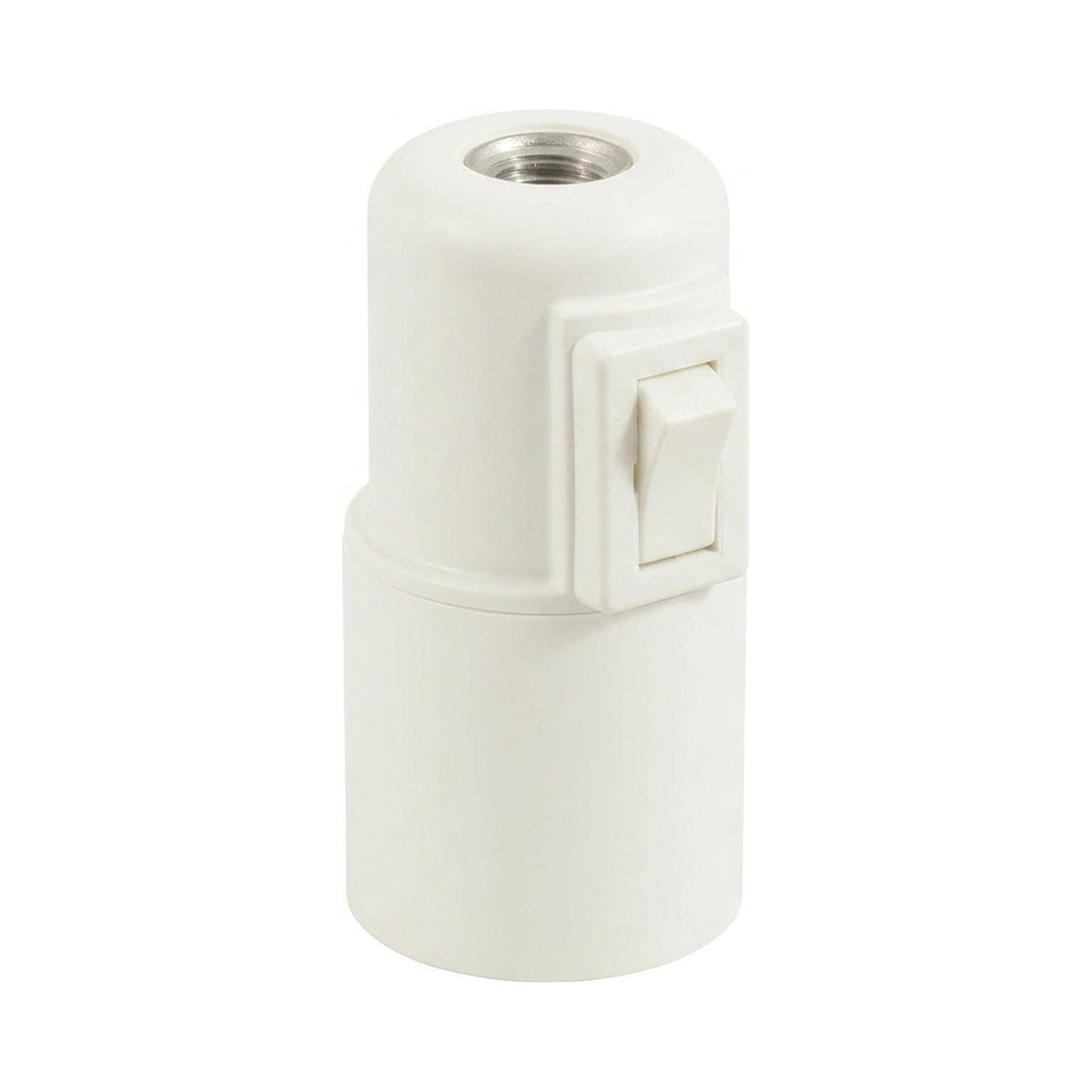 Portalámparas E27 de termoplástico con interruptor — Blanco