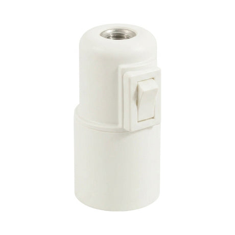 Portalámparas E27 de termoplástico con interruptor — Blanco