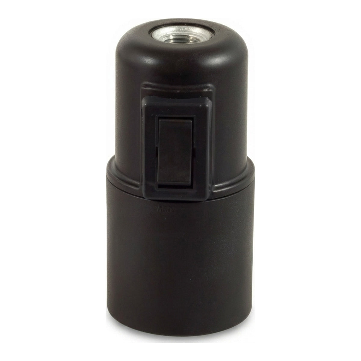 Portalámparas E27 de termoplástico con interruptor — Negro
