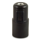 Portalámparas E27 de termoplástico con interruptor — Negro