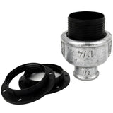 Kit portalámparas E27 de termoplástico sobre racor 1/2'' (15x21mm) hembra de hierro fundido galvanizado