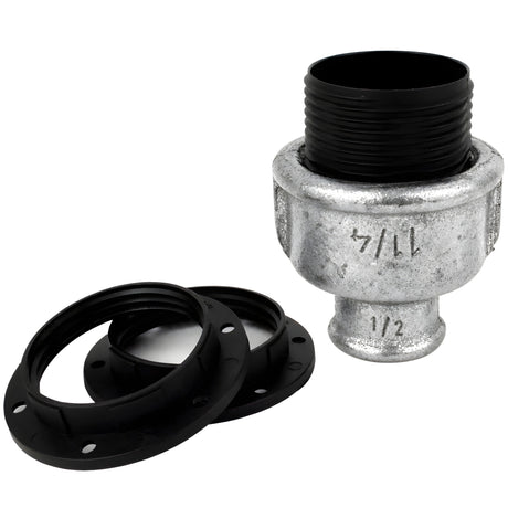 Kit portalámparas E27 de termoplástico sobre racor 1/2'' (15x21mm) hembra de hierro fundido galvanizado