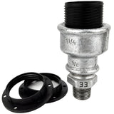 Kit portalámparas E27 de termoplástico sobre racor 1/2'' (15x21mm) macho de hierro fundido galvanizado