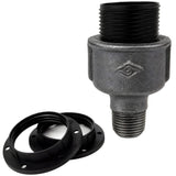 Kit portalámparas E27 de termoplástico sobre racor 1/2'' (15x21mm) macho de hierro fundido negro económico