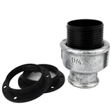 Kit portalámparas E27 de termoplástico sobre racor hembra de hierro fundido galvanizado