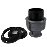 Kit portalámparas E27 de termoplástico sobre racor hembra de hierro fundido negro económico