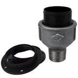 Kit portalámparas E27 de termoplástico sobre racor macho de hierro fundido negro económico