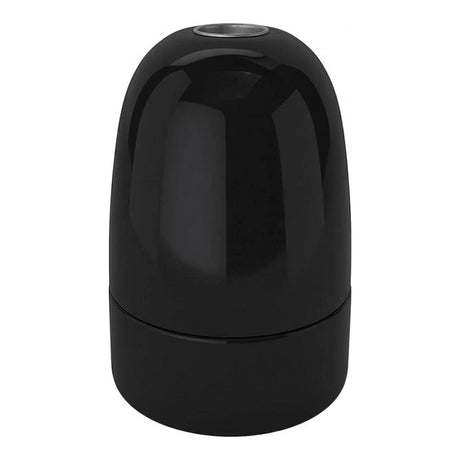 Portalámparas E40 de porcelana — Negro