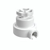 Kit conmutador de porcelana con botón y base — Blanco / Blanco / 1 salida