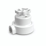 Kit conmutador de porcelana con botón y base — Blanco / Blanco / 1 salida