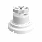 Kit conmutador de porcelana con botón y base — Blanco / Blanco / Plana Ø 100 mm
