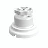 Kit conmutador de porcelana con botón y base — Blanco / Blanco / Plana Ø 100 mm