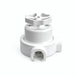 Kit conmutador de porcelana con botón y base — Blanco / Blanco / 2 salidas