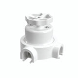 Kit conmutador de porcelana con botón y base — Blanco / Blanco / 2 salidas