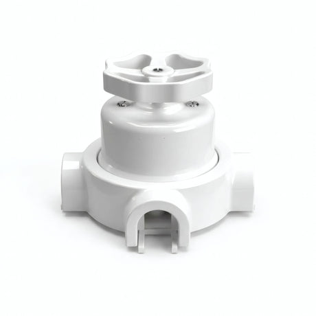 Kit conmutador de porcelana con botón y base — Blanco / Blanco / 3 salidas
