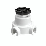 Kit conmutador de porcelana con botón y base — Blanco / Negro / 2 salidas