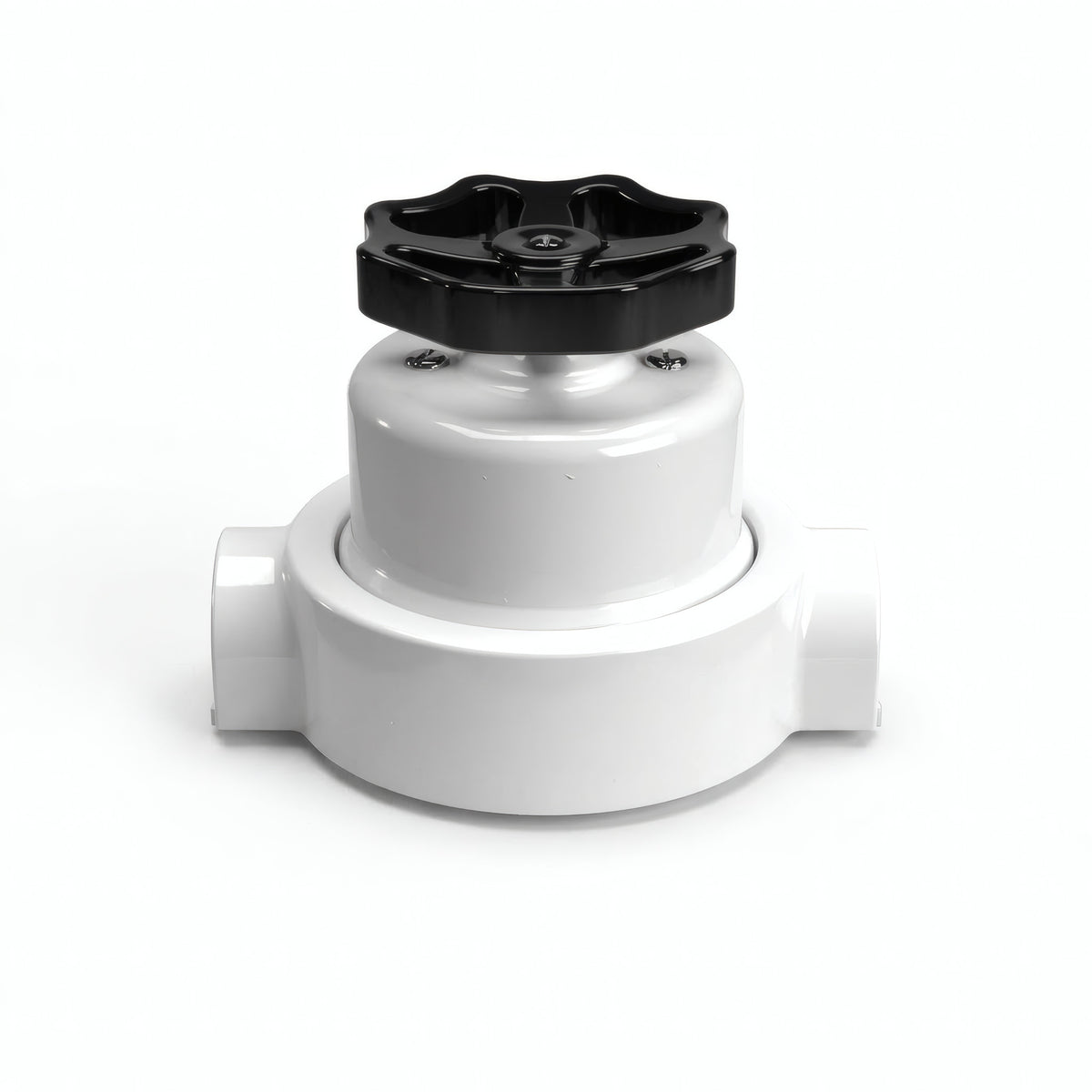 Kit conmutador de porcelana con botón y base — Blanco / Negro / 2 salidas en línea