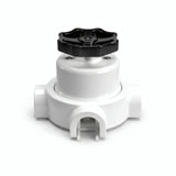 Kit conmutador de porcelana con botón y base — Blanco / Negro / 3 salidas