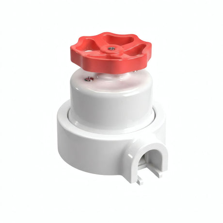 Kit conmutador de porcelana con botón y base — Blanco / Rojo / 1 salida