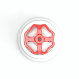 Kit conmutador de porcelana con botón y base — Blanco / Rojo / Plana Ø 100 mm
