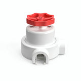 Kit conmutador de porcelana con botón y base — Blanco / Rojo / 2 salidas