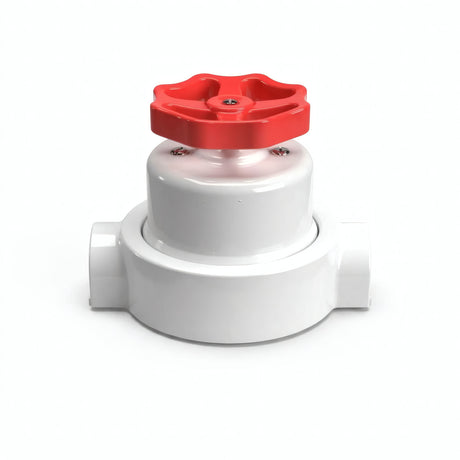 Kit conmutador de porcelana con botón y base — Blanco / Rojo / 2 salidas en línea
