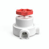 Kit conmutador de porcelana con botón y base — Blanco / Rojo / 2 salidas