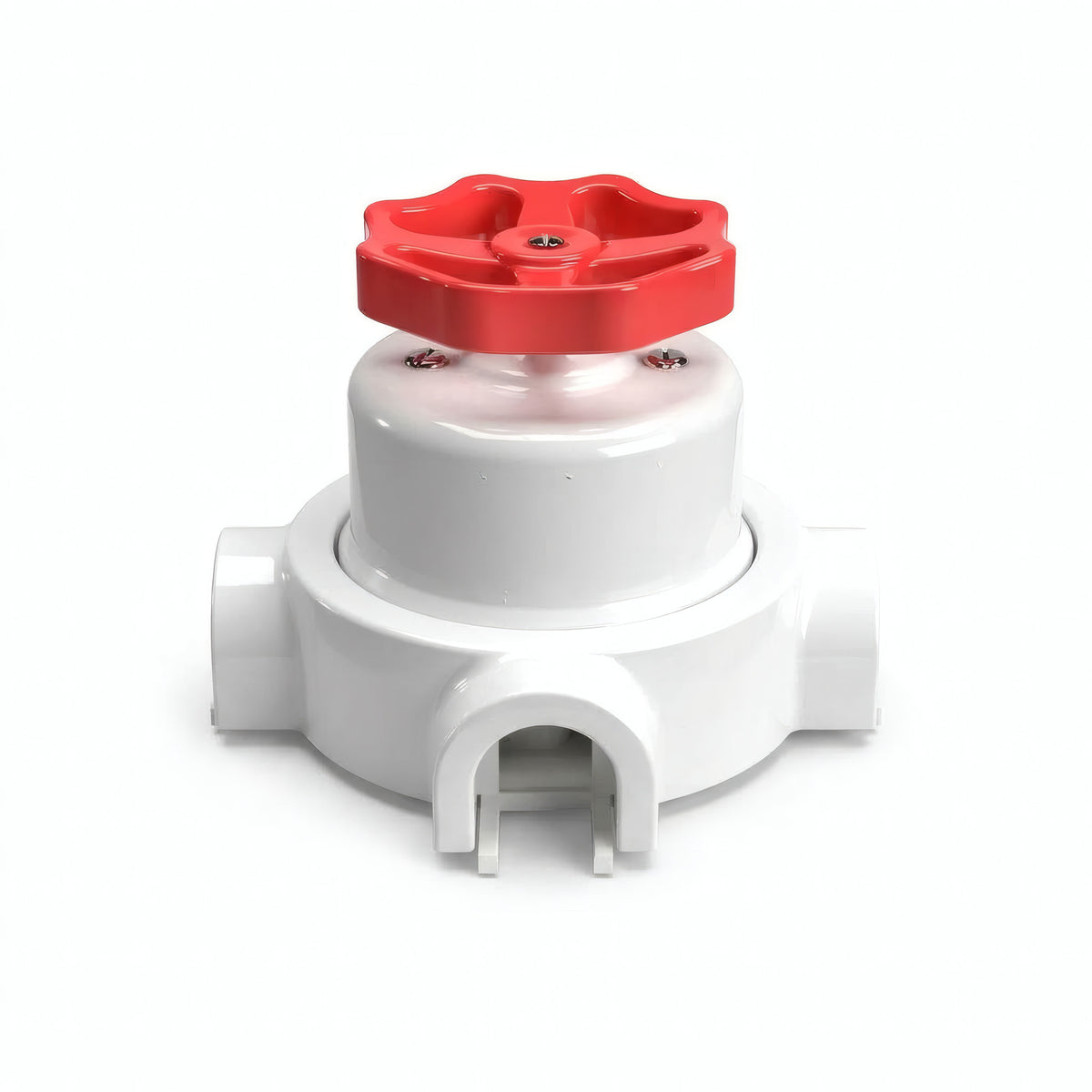 Kit conmutador de porcelana con botón y base — Blanco / Rojo / 3 salidas