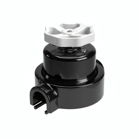 Kit conmutador de porcelana con botón y base — Negro / Blanco / 1 salida
