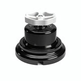 Kit conmutador de porcelana con botón y base — Negro / Blanco / Plana Ø 100 mm