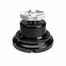 Kit conmutador de porcelana con botón y base — Negro / Blanco / Plana Ø 100 mm