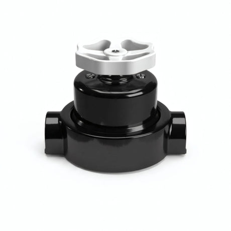 Kit conmutador de porcelana con botón y base — Negro / Blanco / 2 salidas en línea
