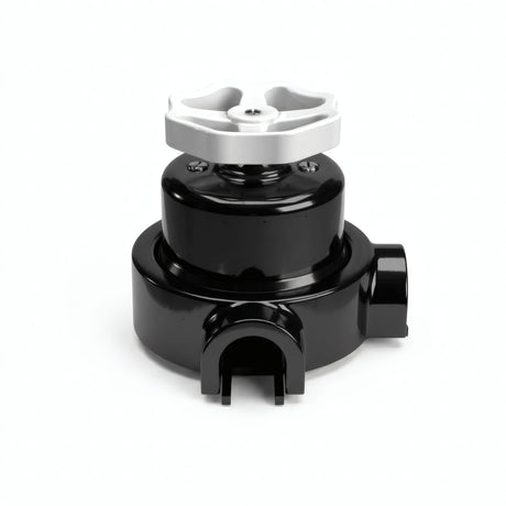 Kit conmutador de porcelana con botón y base — Negro / Blanco / 2 salidas
