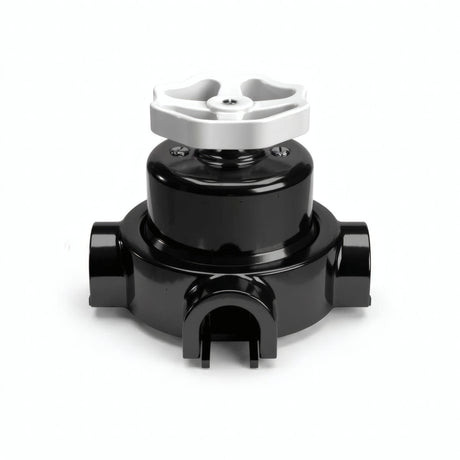 Kit conmutador de porcelana con botón y base — Negro / Blanco / 3 salidas