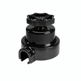 Kit conmutador de porcelana con botón y base — Negro / Negro / 1 salida