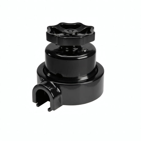 Kit conmutador de porcelana con botón y base — Negro / Negro / 1 salida